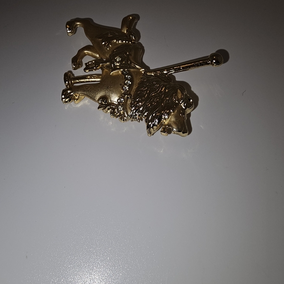 Golden Lion Carousel Broach - Picture 2 of 3